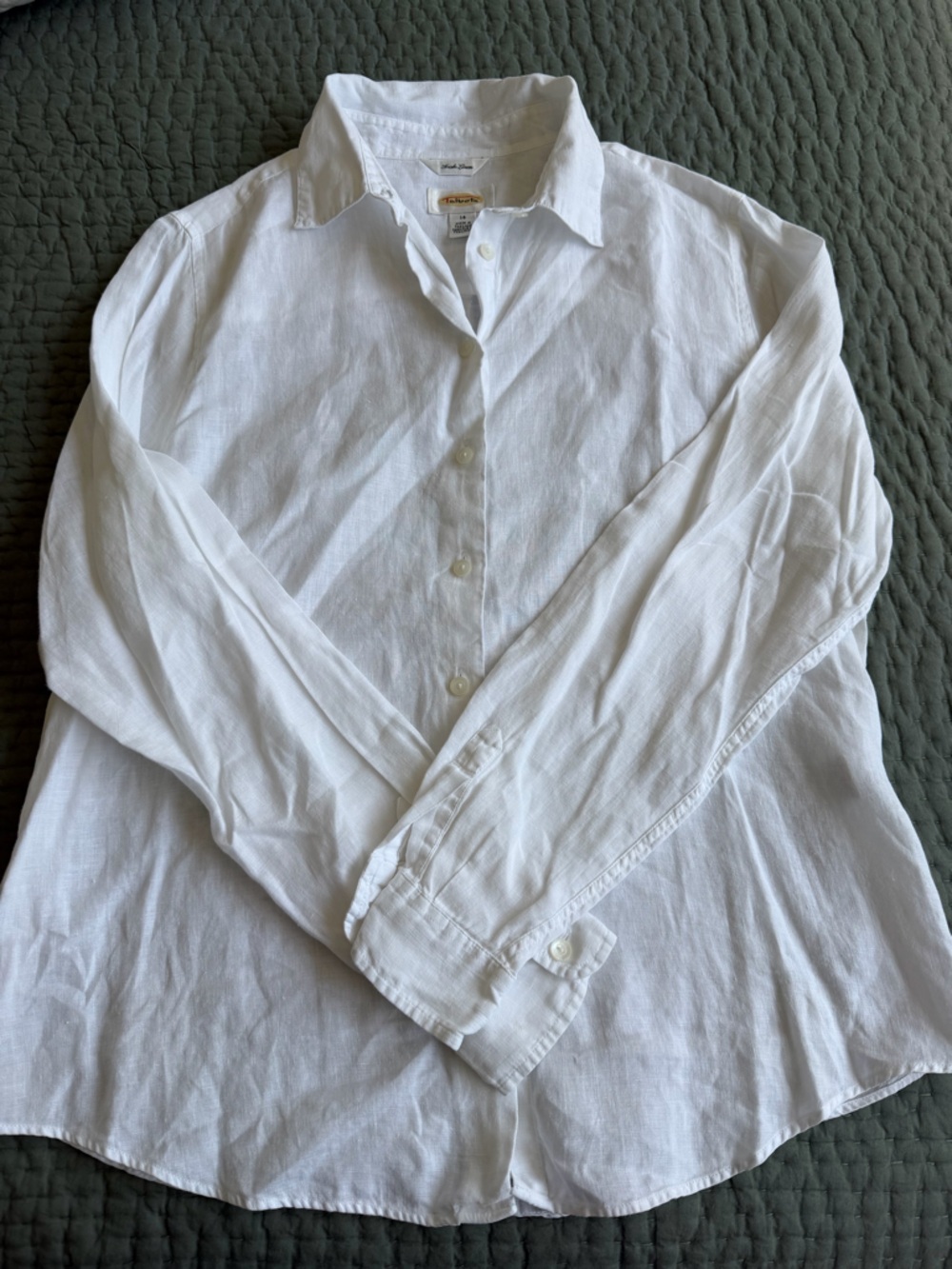 Talbots White Linen Blouse
